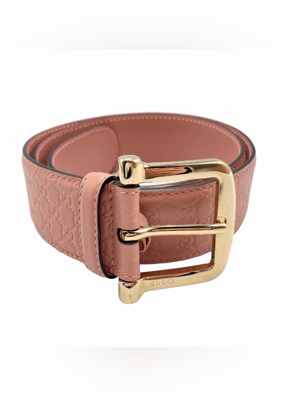 Gucci Pink Leather Guccissima Belt 75/30